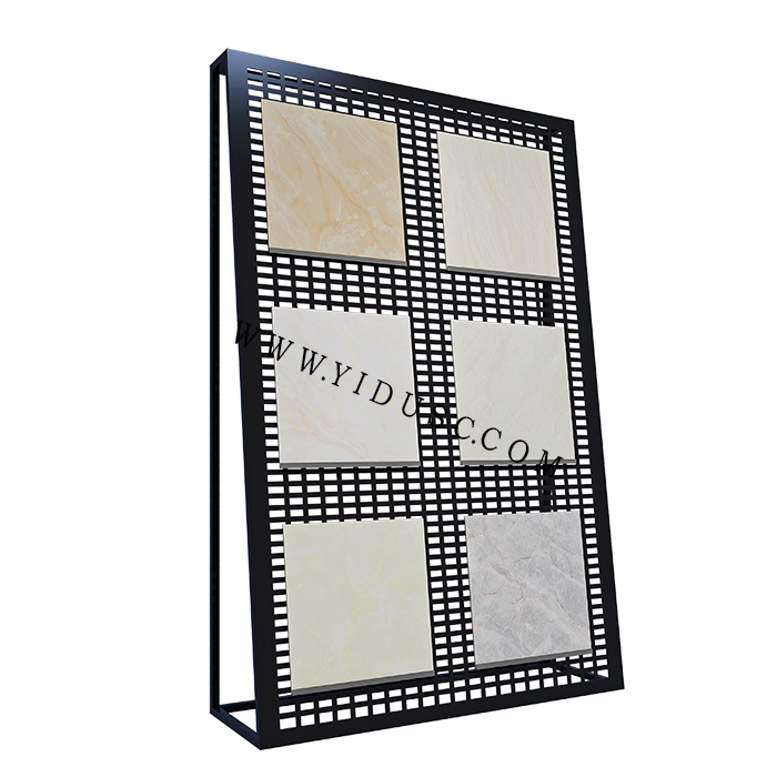 新款瓷砖洞洞板展示架_岩板样品金属展示架QM002