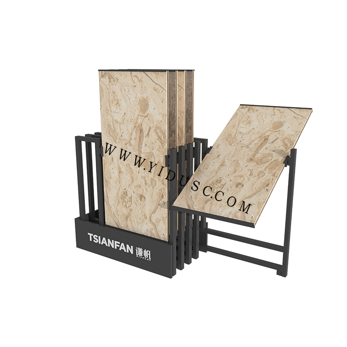 抽拉式岩板展示架_瓷砖岩板陈列架定做CT602