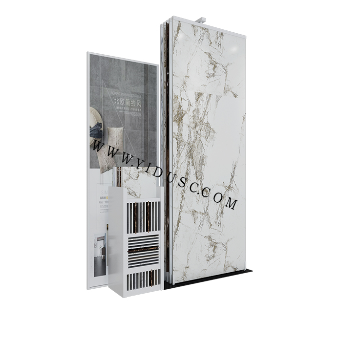 可推拉的连纹大板瓷砖展示架_连纹岩板展架工厂直销CT604