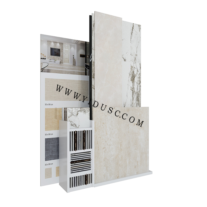 可推拉的连纹大板瓷砖展示架_连纹岩板展架工厂直销CT604