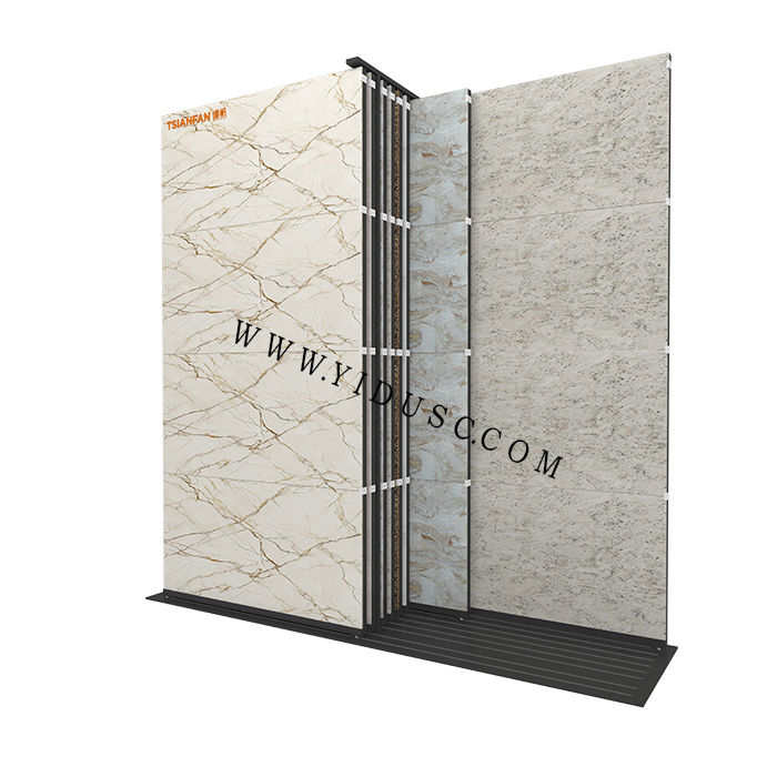 连纹大理石瓷砖推拉展示架_岩板展架厂家批发CT605