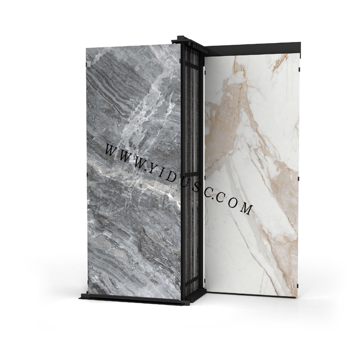 岩板瓷砖推拉展架厂家批发 展厅岩板推拉展架